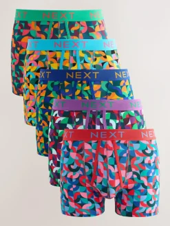 Clearance Next Bright Blue/Orange/Purple Circle Geo Print A-Front Boxers