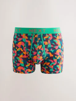 Clearance Next Bright Blue/Orange/Purple Circle Geo Print A-Front Boxers