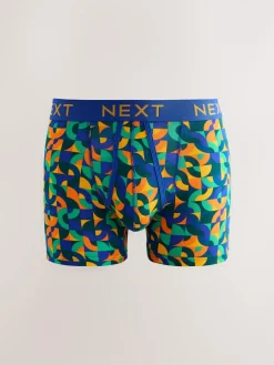 Clearance Next Bright Blue/Orange/Purple Circle Geo Print A-Front Boxers