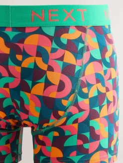 Clearance Next Bright Blue/Orange/Purple Circle Geo Print A-Front Boxers
