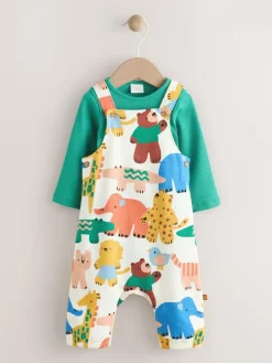 Online Next Jersey Dungarees And Bodysuit Baby Set (0mths-2yrs) Bright Character