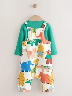 Online Next Jersey Dungarees And Bodysuit Baby Set (0mths-2yrs) Bright Character
