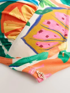 Online Next Bow Front Padded Wired Bikini Top Bright Fruit Stripe