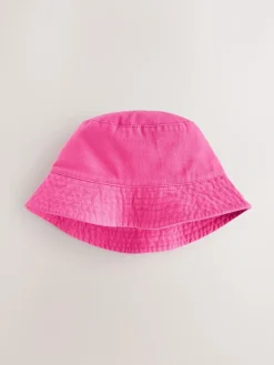 Hot Next Bright Pink 100% Cotton Bucket Hat (3mths-16yrs)
