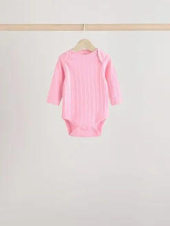 Next Bright Pink 5 Pack Long Sleeve Baby Bodysuits^ Bodysuits & Vests|Vests