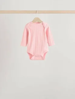 Next Bright Pink 5 Pack Long Sleeve Baby Bodysuits^ Bodysuits & Vests|Vests