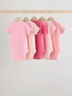 Next Bright Pink 5 Pack Short Sleeve Baby Bodysuits^ Bodysuits & Vests|Vests