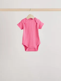 Next Bright Pink 5 Pack Short Sleeve Baby Bodysuits^ Bodysuits & Vests|Vests