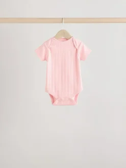 Next Bright Pink 5 Pack Short Sleeve Baby Bodysuits^ Bodysuits & Vests|Vests