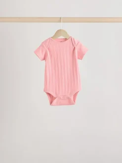 Next Bright Pink 5 Pack Short Sleeve Baby Bodysuits^ Bodysuits & Vests|Vests