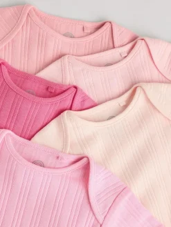 Next Bright Pink 5 Pack Short Sleeve Baby Bodysuits^ Bodysuits & Vests|Vests