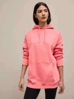 Next Bright Pink Active Longline Overhead Seam Detail Supersoft Hoodie with Pockets^Women Hoodies & Sweatshirts|Sportswear