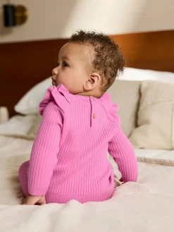 Next Bright Pink Baby Knitted Jumper and Leggings Set 2 Piece (0mths-3yrs)^ Knitwear|Knitwear