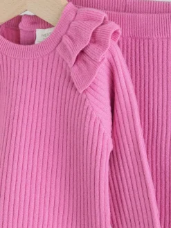 Next Bright Pink Baby Knitted Jumper and Leggings Set 2 Piece (0mths-3yrs)^ Knitwear|Knitwear