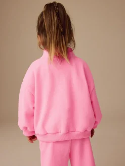 Next Bright Pink Quarter Zip Sweatshirt (3mths-7yrs)^ Sweatshirts & Hoodies|Nightwear