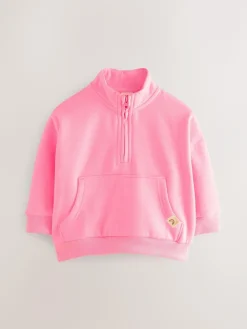 Next Bright Pink Quarter Zip Sweatshirt (3mths-7yrs)^ Sweatshirts & Hoodies|Nightwear