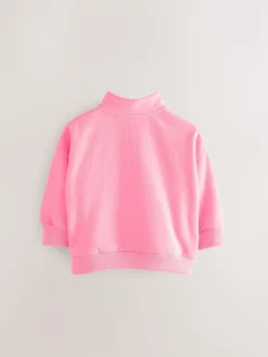 Next Bright Pink Quarter Zip Sweatshirt (3mths-7yrs)^ Sweatshirts & Hoodies|Nightwear