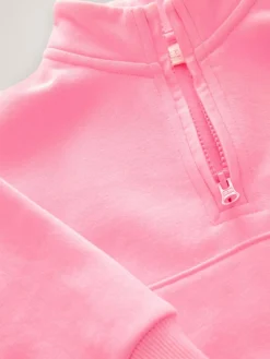 Next Bright Pink Quarter Zip Sweatshirt (3mths-7yrs)^ Sweatshirts & Hoodies|Nightwear