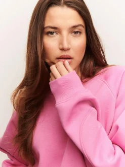 Sale Next Relaxed Fit Heavyweight Longline Crew Neck Sweatshirt Bright Pink