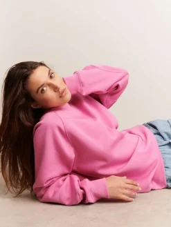 Sale Next Relaxed Fit Heavyweight Longline Crew Neck Sweatshirt Bright Pink