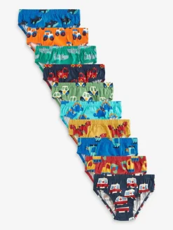 Outlet Next Briefs 10 Pack (1.5-10yrs) Bright Primary Print