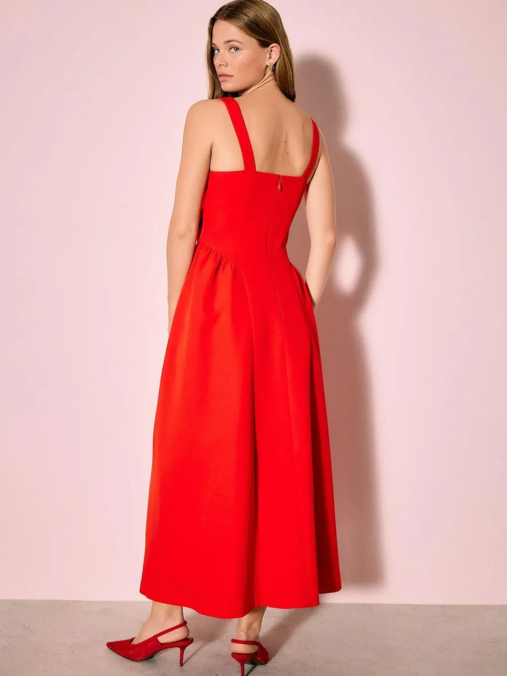 Outlet Next Occasion Cinched Waist Maxi Dress Bright Red