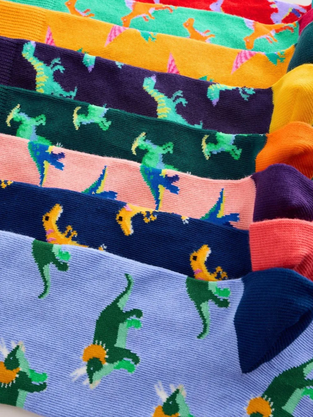 Next Bright Red/Blue/Orange Dinosaur Pattern Socks 8 Pack^ Socks|Socks