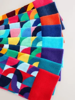 Next Bright Red/Green Geo Pattern Socks 8 Pack^ Socks|Socks