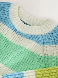 Hot Next Chenille Knitted Crew Neck Jumper (3mths-7yrs) Bright Stripe