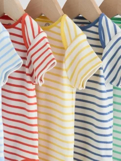 Next Bright Stripe Short Sleeve Baby Bodysuits 5 Pack^BOY Multipacks|Bodysuits & Vests