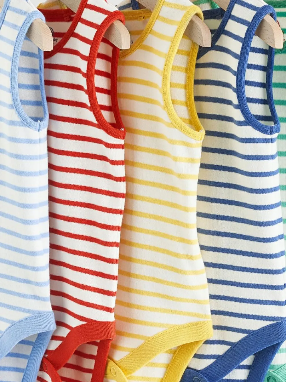 Hot Next Bright Stripe Vest Baby Bodysuits 5 Pack