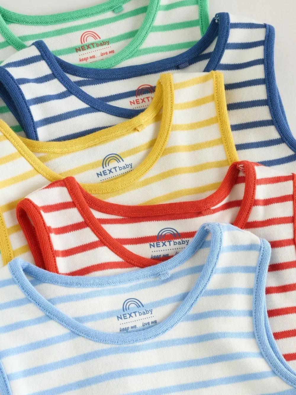 Hot Next Bright Stripe Vest Baby Bodysuits 5 Pack