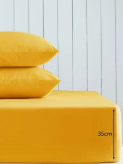 Next Bright Yellow Cotton Rich Deep Fitted Bed Sheet^ Bedsheets & Pillow Cases