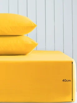 Outlet Next Bright Yellow Cotton Rich Extra Deep Fitted Bed Sheet