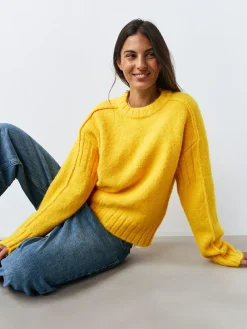 Sale Next Crew Neck Jumper With Wool Bright Yellow