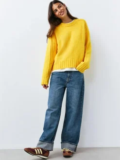 Sale Next Crew Neck Jumper With Wool Bright Yellow