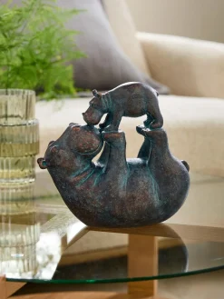 New Next Bronze Hattie and Henry Hippo Kissing Ornament