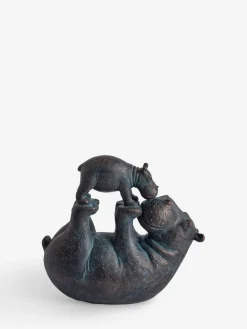 New Next Bronze Hattie and Henry Hippo Kissing Ornament