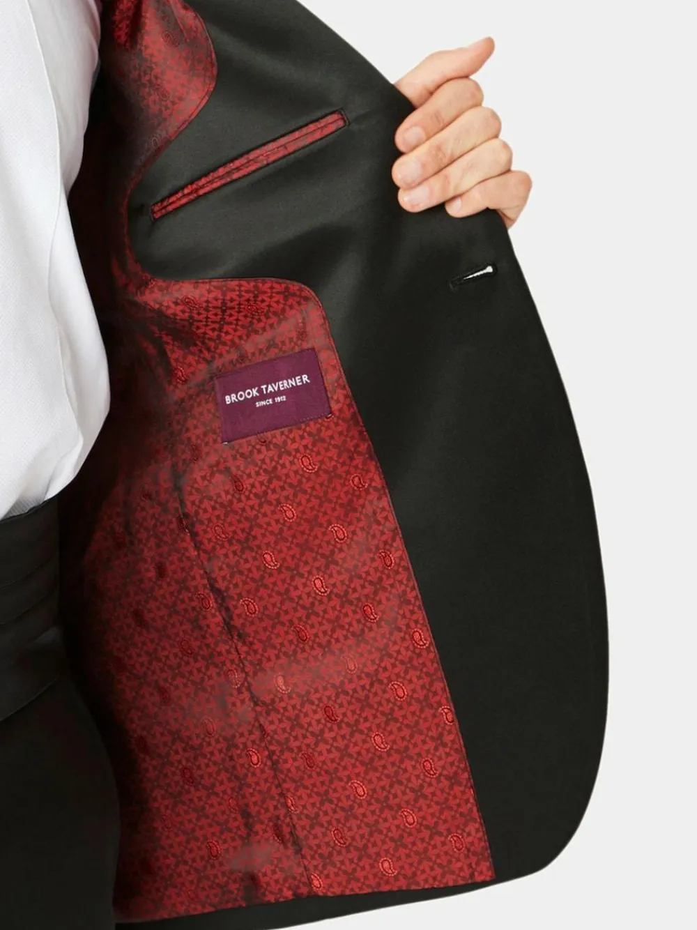 Clearance Brook Taverner Black Wool Blend Dinner Suit Jacket