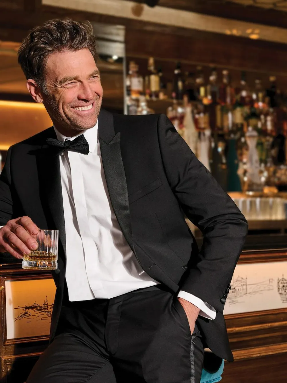 Clearance Brook Taverner Black Wool Blend Dinner Suit Jacket