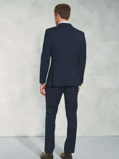 Discount Brook Taverner Tailored Fit Wool Mix Washable Suit Jacket Blue Dark