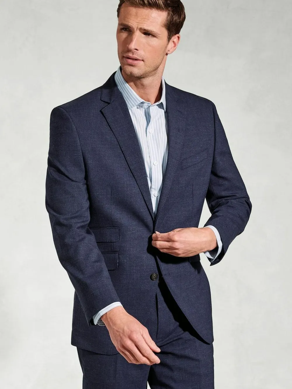 Online Brook Taverner Linen Blend Mixer Suit Jacket Blue