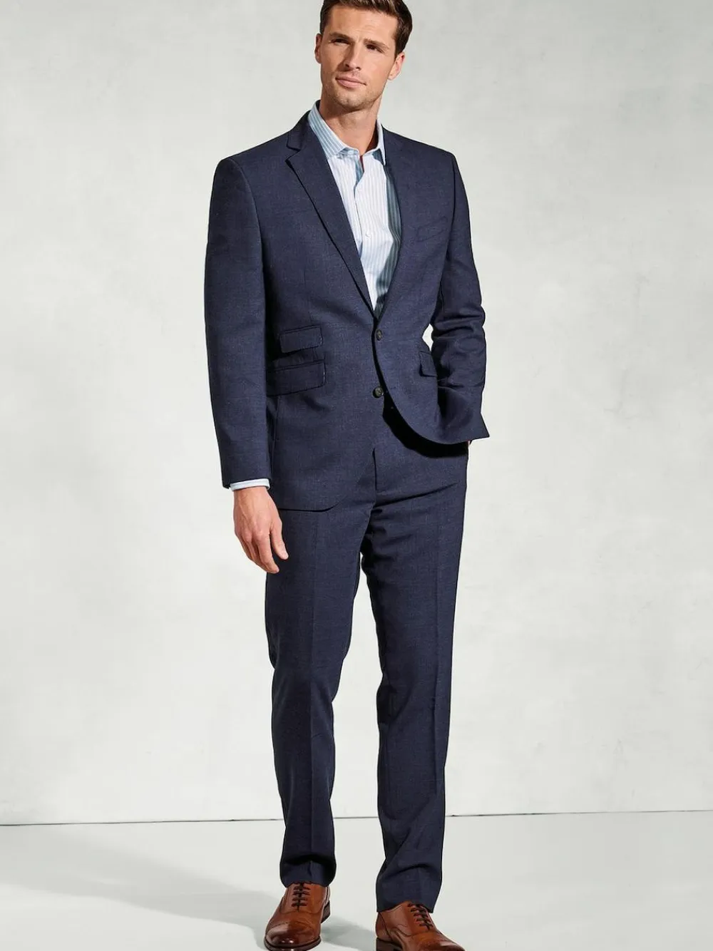 Online Brook Taverner Linen Blend Mixer Suit Jacket Blue