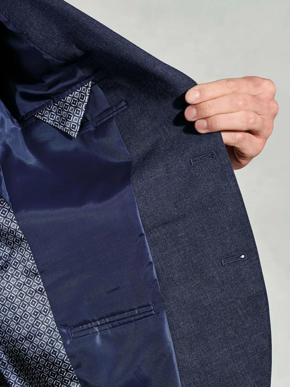 Online Brook Taverner Linen Blend Mixer Suit Jacket Blue