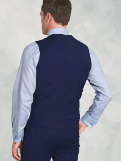 Clearance Brook Taverner Plain Suit Waistcoat Blue