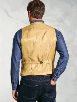 Brook Taverner Brown Harris Tweed Herringbone Waistcoat^ Vests