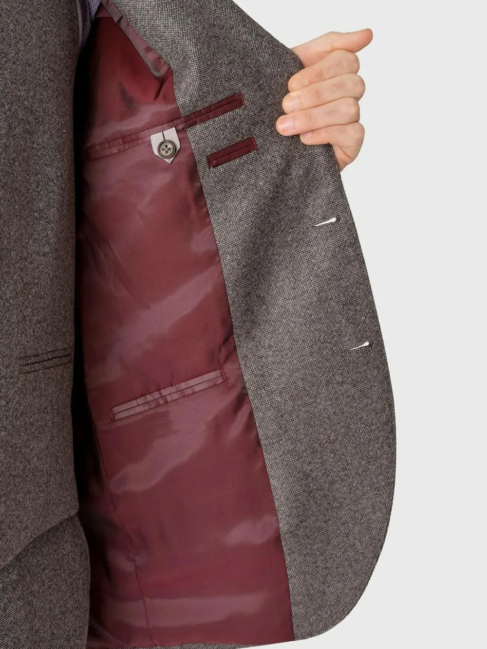 Clearance Brook Taverner Donegal Wool Suit Jacket Grey