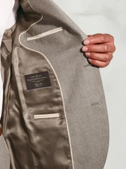 Best Brook Taverner Natural Italian Flannel Suit Jacket