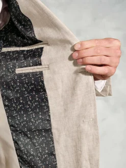 Discount Brook Taverner Pure Linen Jacket Natural