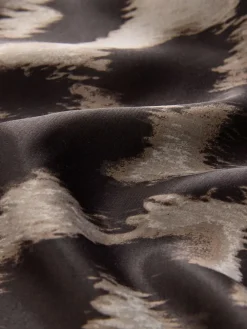 New Next Satin Midi Skirt Brown Animal Print